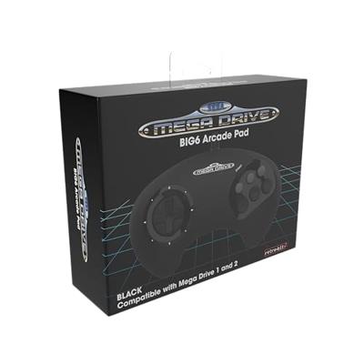 Retro-Bit - SEGA Mega Drive BIG 6 Wired Arcade Pad (Black)