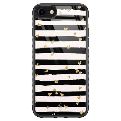 iPhone 8/7 glazen hardcase - Hart streepjes