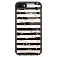 iPhone 8/7 glazen hardcase - Hart streepjes - thumbnail