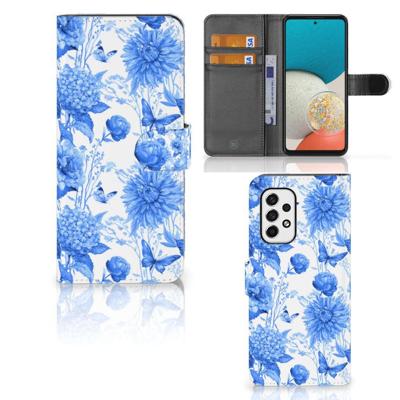 Hoesje voor Samsung Galaxy A53 Flowers Blue Hoesje voor Samsung Galaxy A53 Flowers Blue