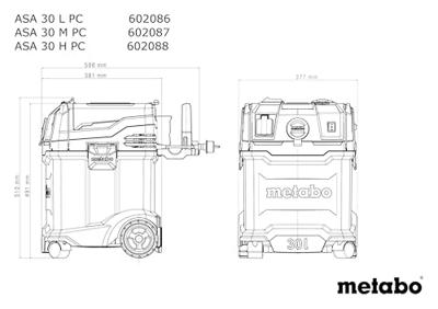 Metabo ASA 30 H PC | Alleszuiger | 30 L | 1200 W - 602088000 - thumbnail