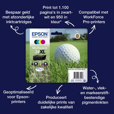 Epson inktcartridge 34XL, 950 pagina's, OEM C13T34764010, 4 kleuren