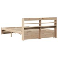 Bedframe met hoofdbord massief grenenhout 150x200 cm - thumbnail