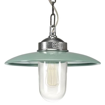 Kettinglamp Solingen groen glazen stolp verandalamp hanglamp
