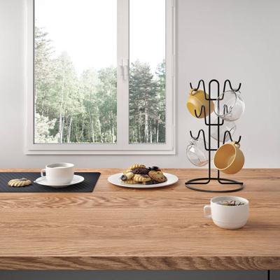 Metaltex Smart Kitchen Mokkenrek voor 6 Mokken 19x36 cm Zwart