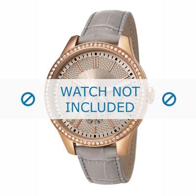 Esprit horlogeband ES107132-002 Leder Grijs + standaard stiksel
