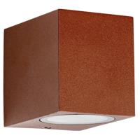 LED&apos;s Light Buitenlamp kubus - Wandarmatuur - 1xGU10 - Roestkleurig - IP44 - thumbnail