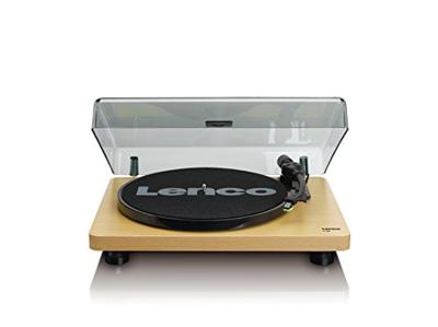 Lenco L-30 houten draaitafel met riem aangedreven draaitafel - draaitafels (riemaangedreven draaitafel, 33,45 tpm, 30 cm) Zwart