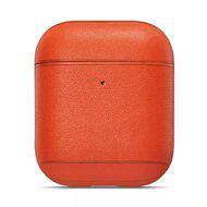 AirPods 1/2 hoesje Genuine Leather Series - hard case - oranje - thumbnail
