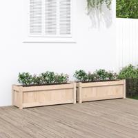 VidaXL Plantenbakken 2 st cm massief grenenhout - thumbnail