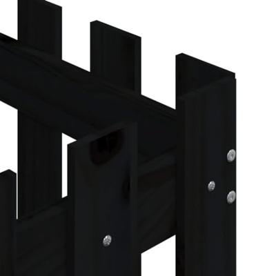 VidaXL Plantenbak met hekontwerp 60x60x60 cm massief grenenhout zwart