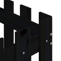 Plantenbak met hekontwerp 60x60x60 cm massief grenenhout zwart - thumbnail