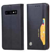 Kneed huid textuur horizontale Flip lederen case voor de Galaxy S10 PLUS, met fotolijst & houder & card slots & portemonnee (zwart) - thumbnail