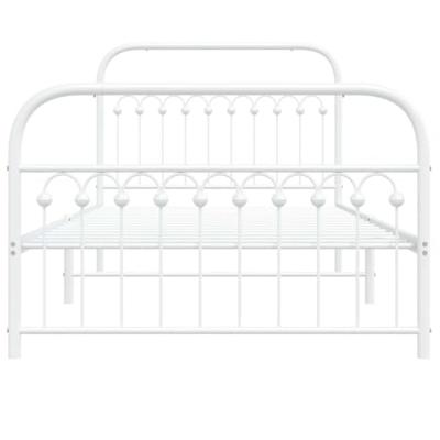 Bedframe met hoofd- en voeteneinde metaal wit 107x203 cm Bedframe met hoofd- en voeteneinde metaal wit 107x203 cm