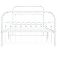 Bedframe met hoofd- en voeteneinde metaal wit 107x203 cm - thumbnail