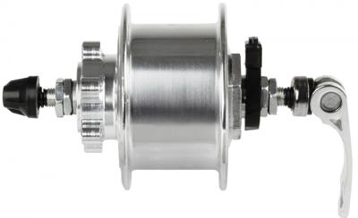 Novatec Naafdynamo 36 Gaats 6V-3W Met QR Aluminium Zilver