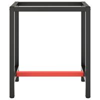 Werkbankframe 70x50x79 cm metaal matzwart en matrood - thumbnail