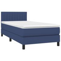 Boxspring met matras en LED stof blauw 100x200 cm - thumbnail