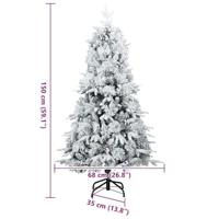 VidaXL Kunstmatige inklapbare kerstboom wit 150 cm pe en pvc - thumbnail