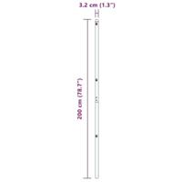 VidaXL Afrasteringspaal 7 pcs zilver staal - thumbnail