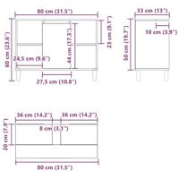 Spoelbakkast 80x33x60 cm bewerkt hout zwart eikenkleurig - thumbnail