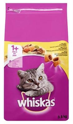 Whiskas Adult 1+ met kip kattenvoer 3,8 kg
