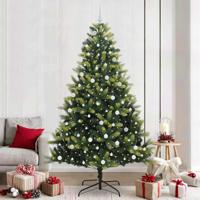 Kunstkerstboom met scharnier 300 LEDs Groen 240 cm PVC en PE - thumbnail