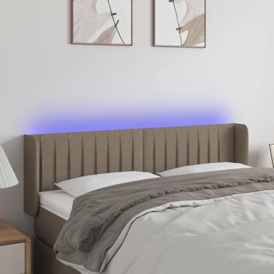 Hoofdbord LED 147x16x78/88 cm stof taupe