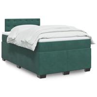 Boxspring met matras fluweel donkergroen 120x190 cm - thumbnail