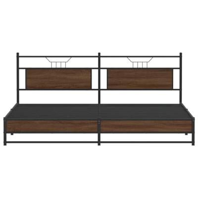 Bedframe zonder matras metaal bruin eikenkleurig 200x200 cm