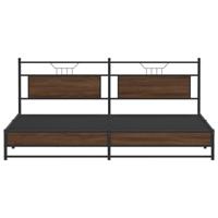 Bedframe zonder matras metaal bruin eikenkleurig 200x200 cm - thumbnail