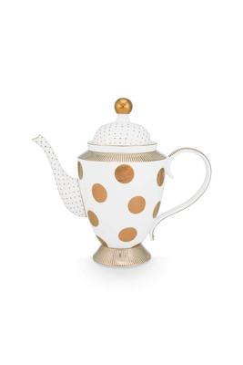 Pip Studio Theepot Dot Delight Wit/Goud 1.25l