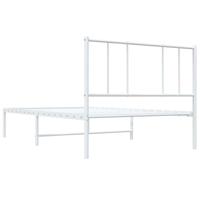 Bedframe met hoofdbord metaal wit 90x190 cm - thumbnail