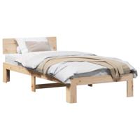 Bedframe met hoofdeinde Naturel 90 x 200 cm Massief grenenhout - thumbnail