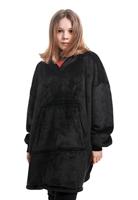 Draagbare deken met capuchon & mouwen - kind - zwart - thumbnail