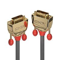 Lindy 36215 10m DVI-D DVI-D Goud, Grijs DVI kabel - thumbnail