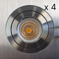 Verlichtingsset Sanimex Njoy 4 LED Spots 9x8 cm Geborsteld Alu Sanimex - thumbnail