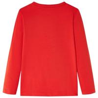 Kindershirt met lange mouwen tijgerprint 92 rood - thumbnail