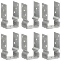 VidaXL Grondankers 6 st 8x6x15 cm gegalvaniseerd staal zilverkleurig - thumbnail