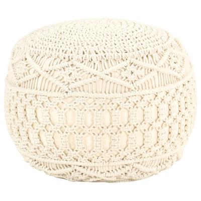 VidaXL Poef macramé handgemaakt 45x30 cm katoen