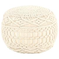 VidaXL Poef macramé handgemaakt 45x30 cm katoen - thumbnail