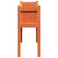 Plantenbakken met poten 2 st cm massief grenenhout waxbruin - thumbnail