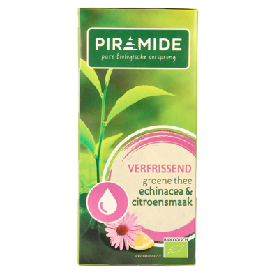 Piramide Verfrissend groene thee citroen & echinacea bio 20 Zakjes
