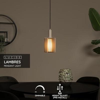Lucide LAMBRES - Hanglamp - Ø 15 cm - 1xE27 - Taupe