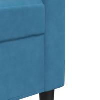 Driezitsbank 180 cm fluweel blauw - thumbnail