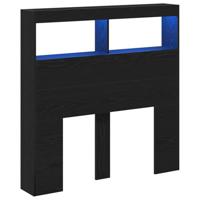 Hoofdbordkast met LED 100x17x102 cm zwart eikenkleurig - thumbnail