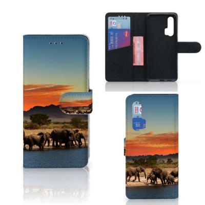 Honor 20 Pro | Telefoonhoesje | Met pasjeshouder | Olifanten