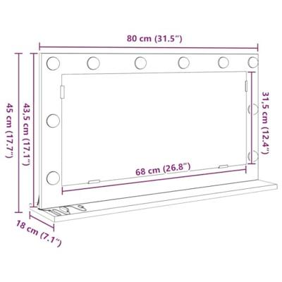 VidaXL Schmink spiegel rechthoekig beton grijs 80 x 45 x 18 cm