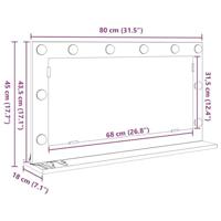 VidaXL Schmink spiegel rechthoekig grijs sonoma 80 x 45 x 18 cm - thumbnail