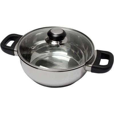 BAUMALU 331974 Braadpan van 24 cm roestvrij staal met deksel van bakeliet saffierglas BAUMALU 331974 Braadpan van 24 cm roestvrij staal met deksel van bakeliet saffierglas
